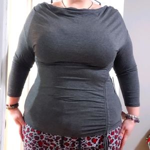 NWT Grace Elements XL gray 3/4 length sleeve top